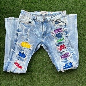 Bandana Print Skinny Jeans